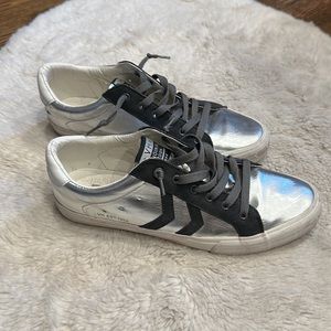 Vintage Havana Metallic Silver & Black Low-Top Sneakers